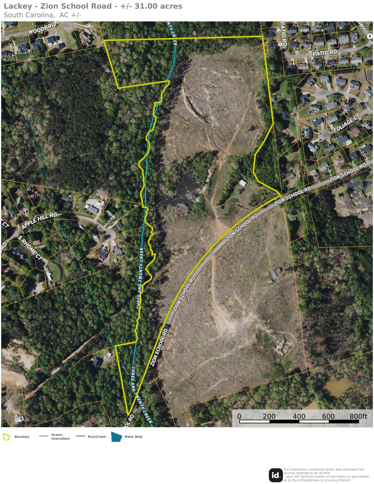 +/-31.00 acres – 156 Zion School Road Easley, SC  29642